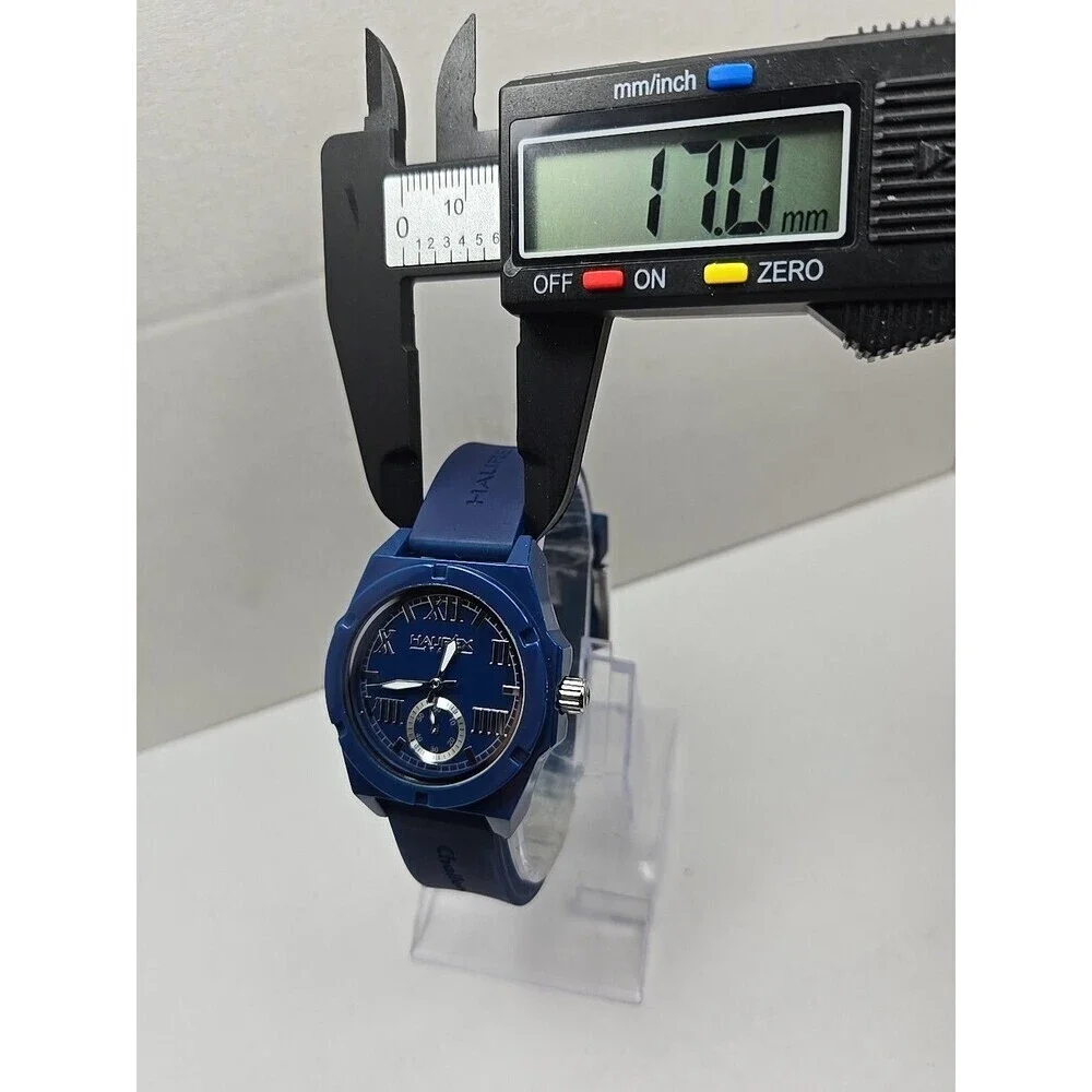 Haurex Italy Challenger Blue Plastceramic Watch Small Seconds Quartz New Battery